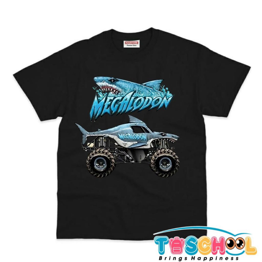 BAJU ANAK KAOS ANAK MONSTER TRUCK MEGALODON