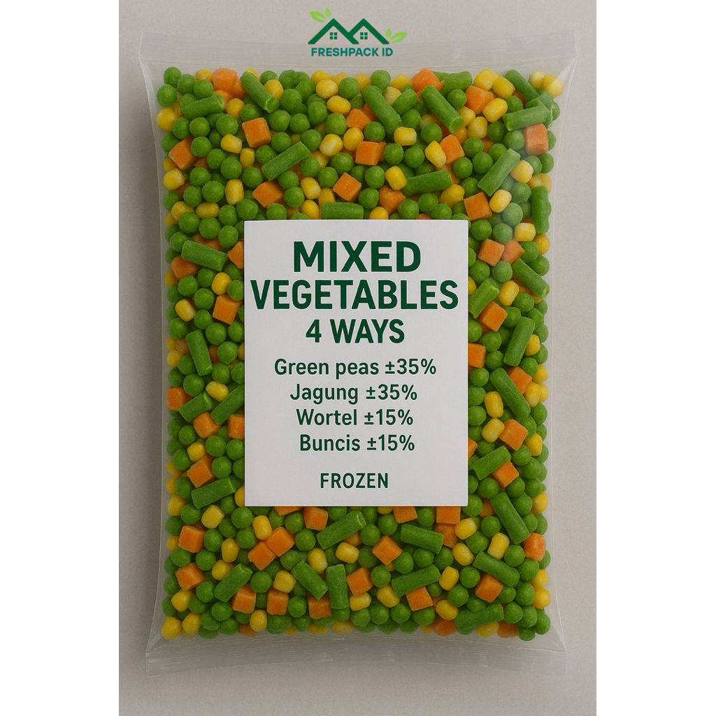

Freshpack id- mix vegetable 4 way import USA HALAL