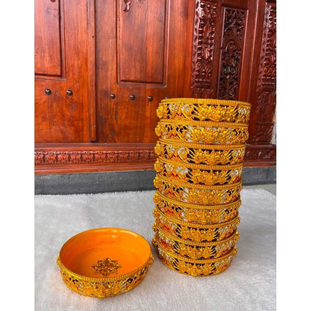 Bokor Soda Bulat /Bokor Sodaan Fiber Warna Gold 20 cm