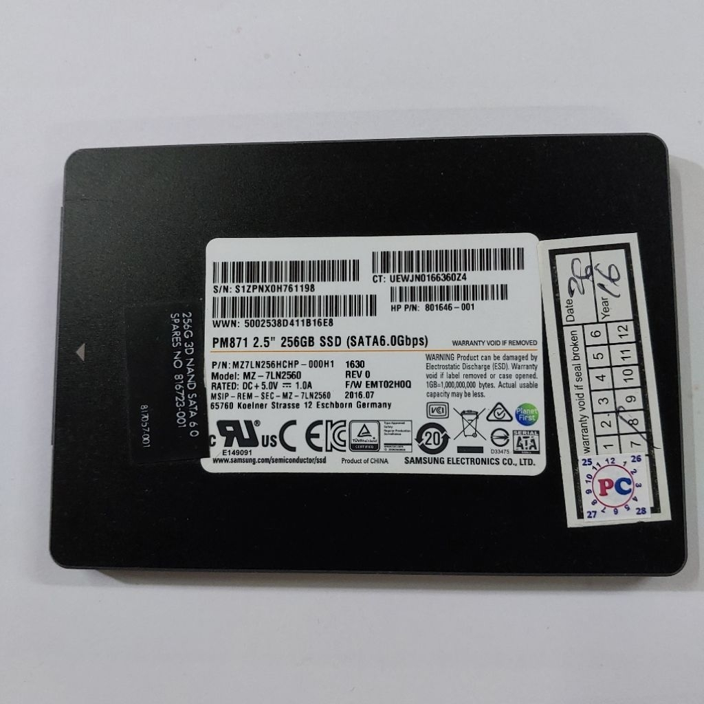 ssd 256gb sata Samsung ssd Samsung 256gb copotan builtup server