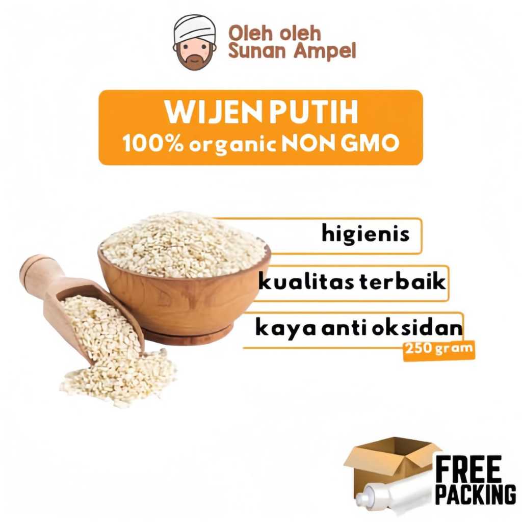 

BIJI WIJEN PUTIH 250 GR Kaya Nutrisi Banyak Manfaat Sebagai bahan taburan dalam berbagai hidangan.
