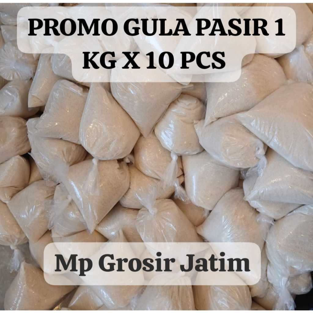 

Gula Pasir Murni kemasan 1 kg Paket hemat 7,8,10 & 12 pcs