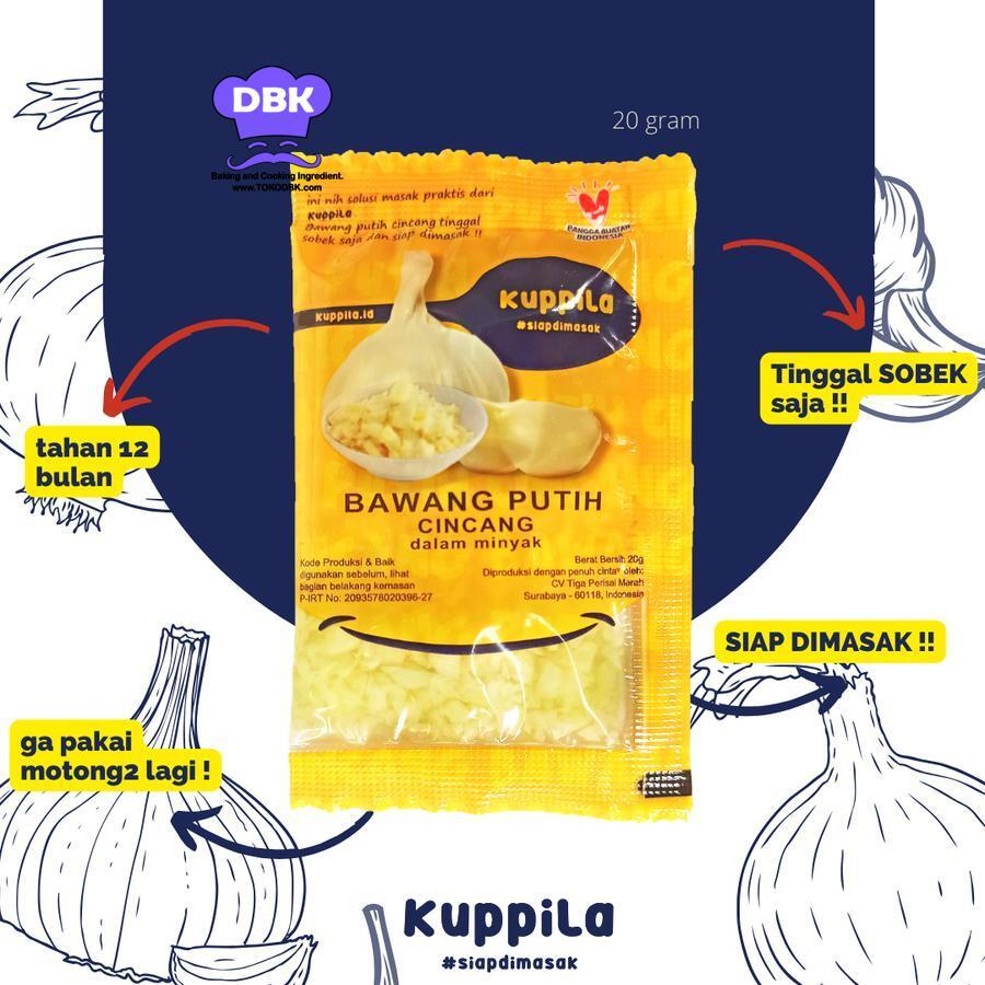 

Bawang Putih Cincang Kupas Dalam Minyak Kuppila 20gr 100gr garlic cutting