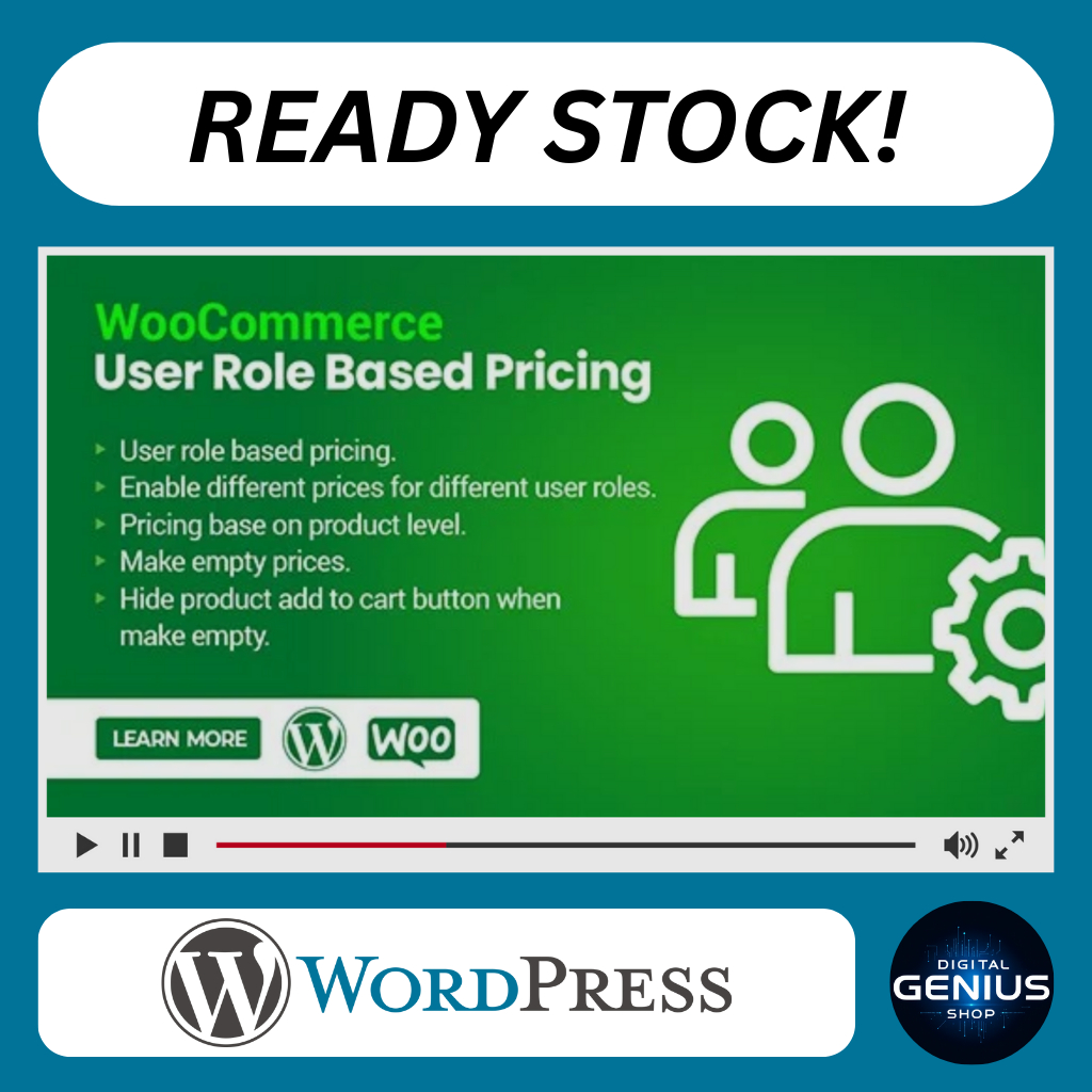WooCommerce User Role Based Pricing Lifetime Update + Unlimited Domain WordPress Plugin