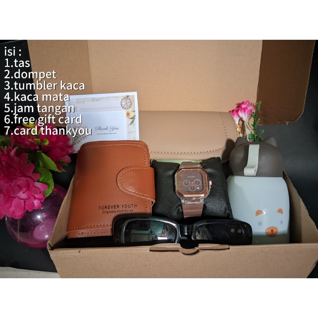 

kado ulang tahun cewe gift box variasi brown