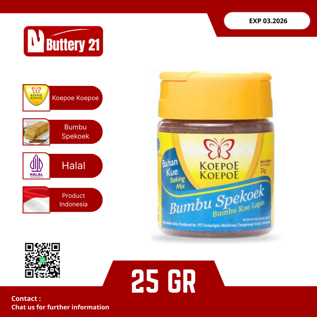 

KOEPOE KOEPOE BUMBU SPEKOEK 25 GR/BUMBU KUE LAPIS/BUBUK SPEKOEK/BAHAN KUE PELAPIS