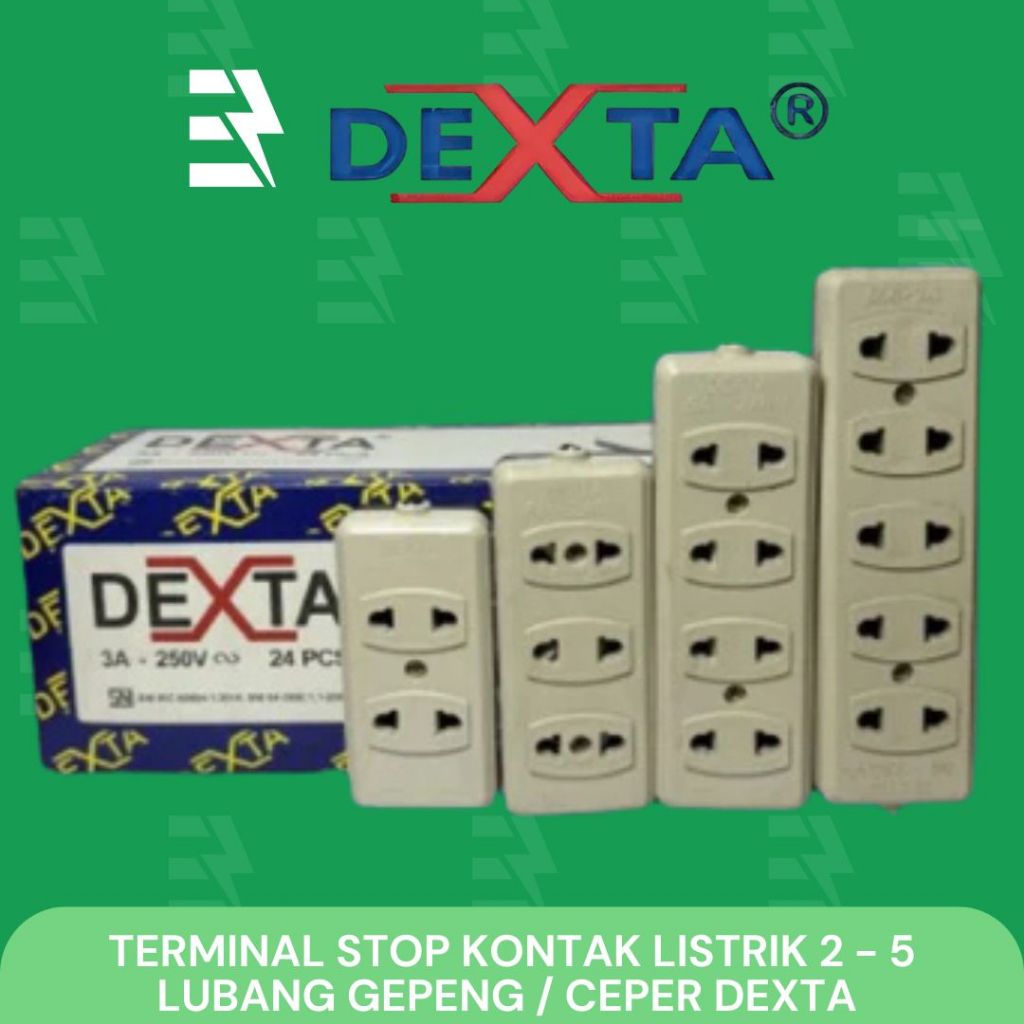 TERMINAL STOP KONTAK LISTRIK 2 - 5 LUBANG GEPENG / CEPER DEXTA