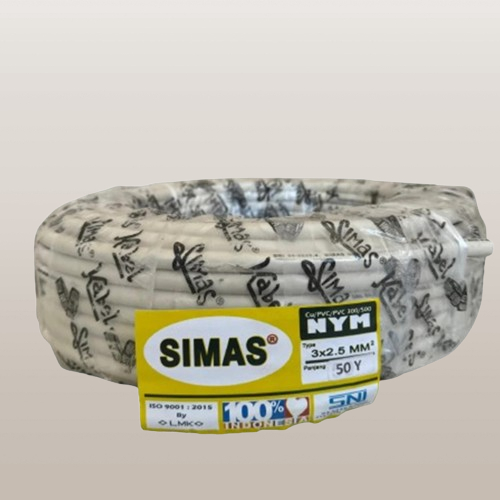Kabel Listrik NYM 3 x 2.5mm SIMAS 1 Roll 50Y SNI Tembaga Murni Asli Untuk Listrik Standar PLN LMK