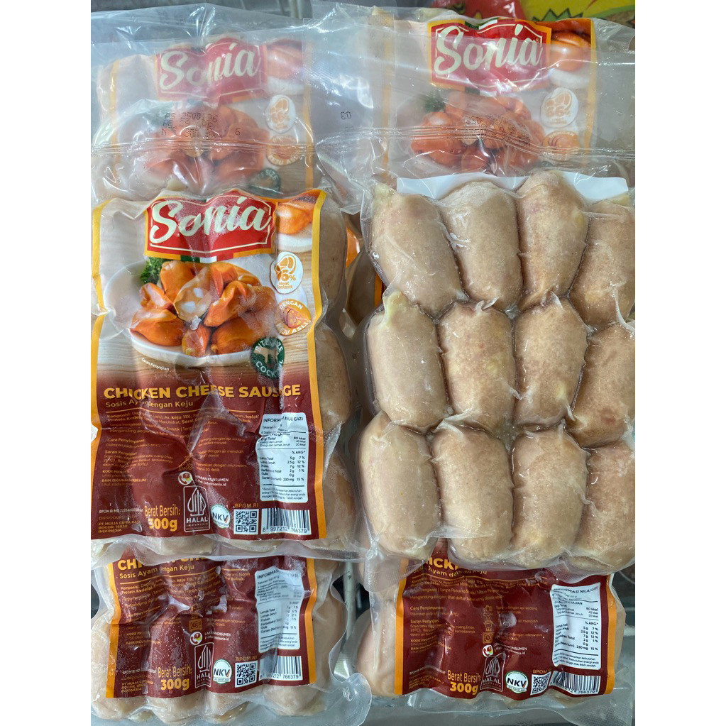 

SONIA Chicken Cheese Sosis Cocktail Rasa Keju Lumerrr Isi 12 300gr