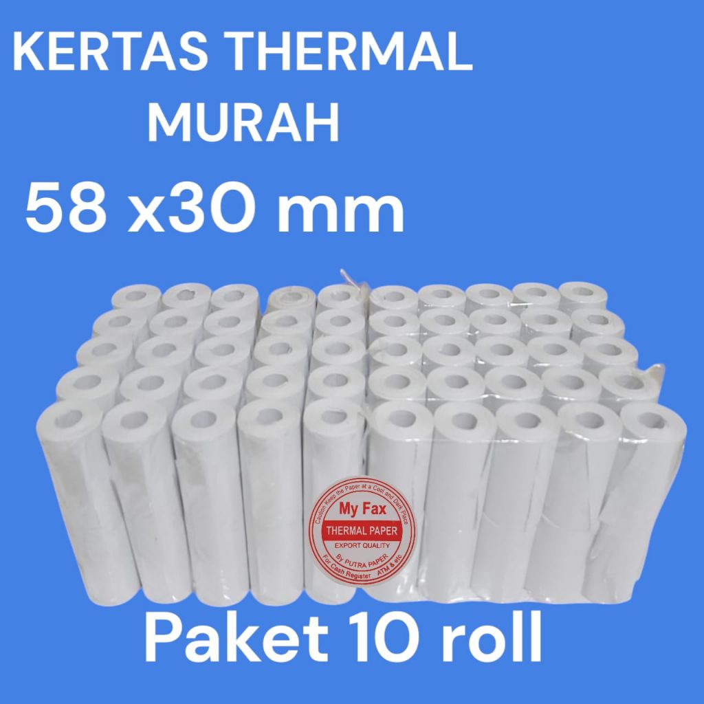 

Kertas Thermal murah 58x30 coreles paket 10 pcs