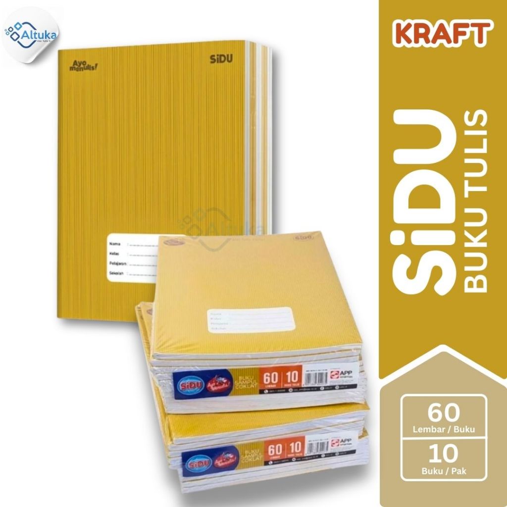 

(10pcs) Buku Tulis SIDU / Buku Catatan Sekolah Sampul Coklat / Buku Tulis Kraft Sinar Dunia 60 Lembar
