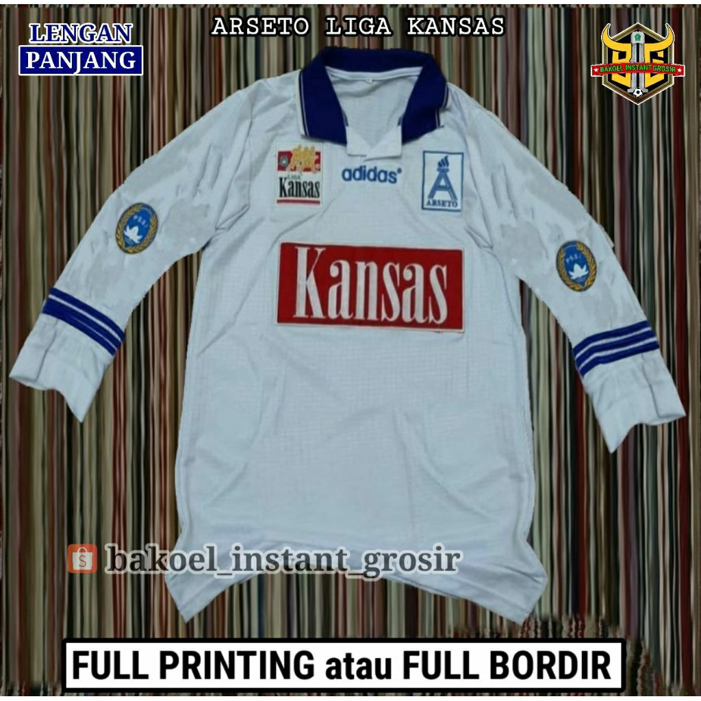 Jersey ARSETO Solo Lengan PANJANG Liga Kansas 1996 / 1997 Home RETRO Full PRINTING atau Full BORDIR 