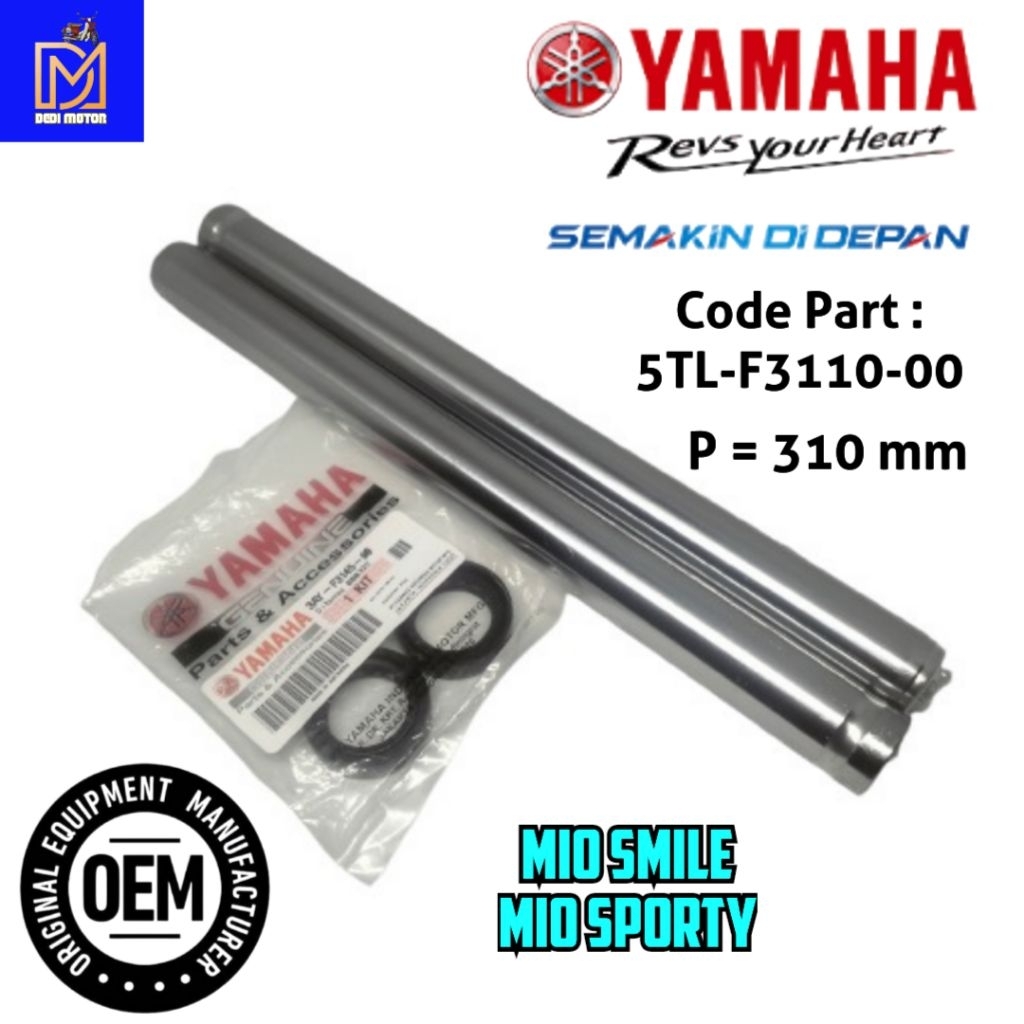 AS SHOCK/SOK DEPAN+SEAL SHOCK YAMAHA MIO SPORTY,MIO SMILE(Drat) KUALITAS ORIGINAL OEM JEPANG