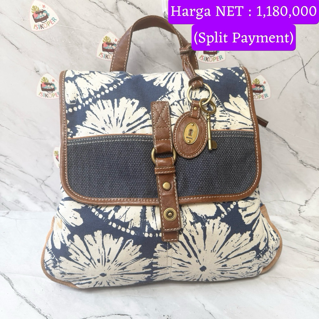 183 NET-Preloved Fossil Backpack Kanvas 2in1