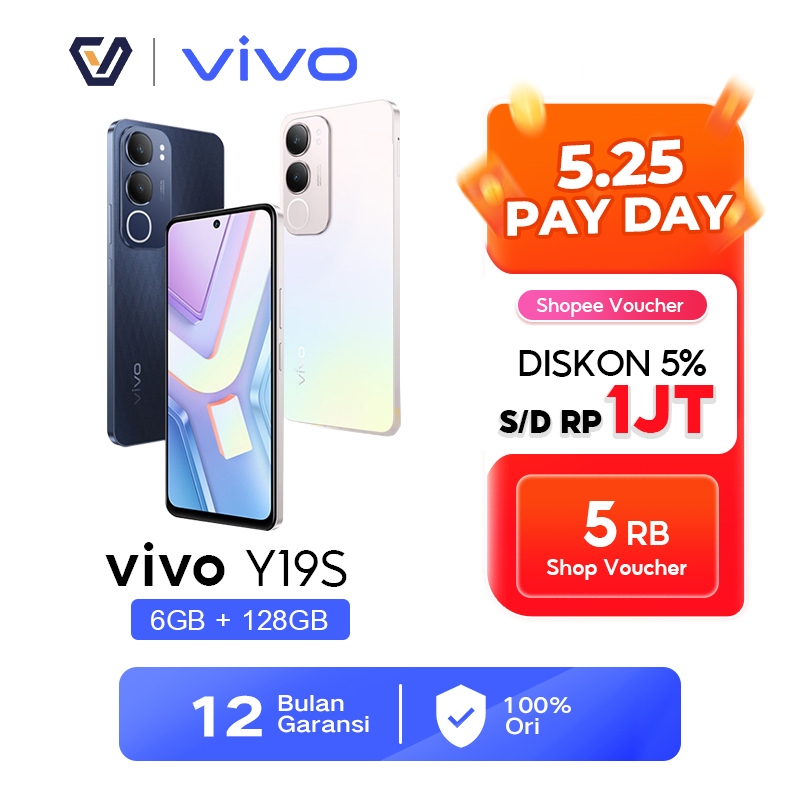 Official Vivo Y19s 4+64GB/4+128GB/6+128GB Smartphone - 5.500 mAh FastCharging 15W