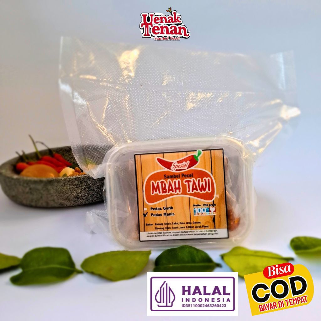 

Sambal Kacang Bumbu Sambel Pecel Madiun Asli Sangrai Spesial Kemasan Mika Mbah Tawi 250 gram