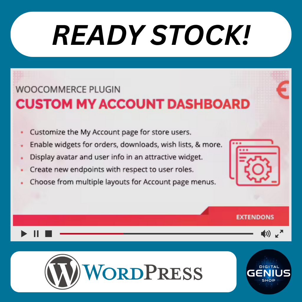 WooCommerce User Dashboard - Lifetime Update + Unlimited Domain WordPress Plugin