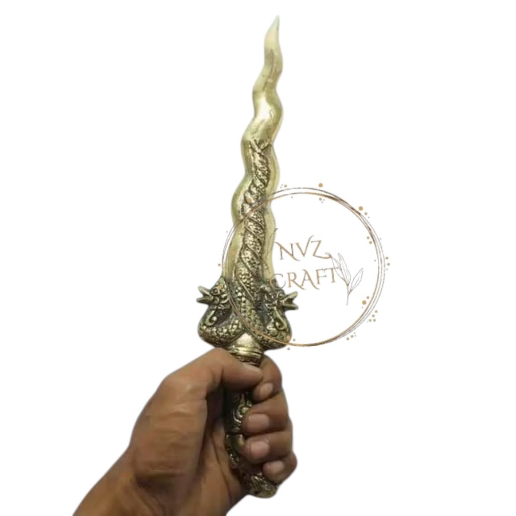 Koleksi Kerajinan Keris Kuningan Naga Kembar Tebal