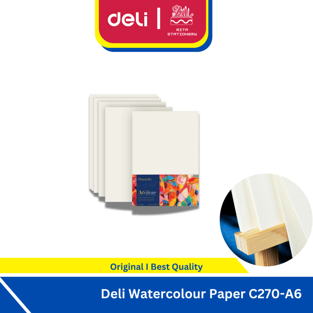 

Deli Watercolour Paper Kertas Lukis Gambar Cat Air Ukuran A6 - C270-A6