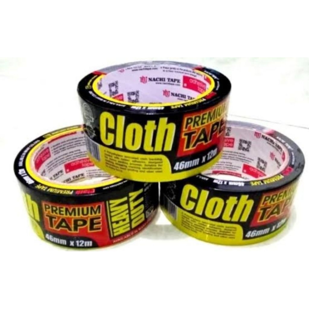 Lakban Kain Hitam Cloth Premium Tape (Nachi Nape) 46mmx12m