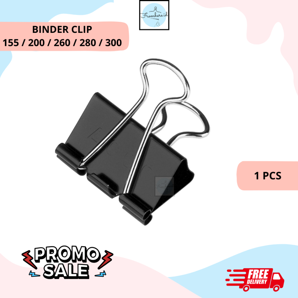 

BINDER CLIP / KLIP KERTAS DOKUMEN / KLIP BESI HITAM NO 155 200 260 280 300 (1 PCS)