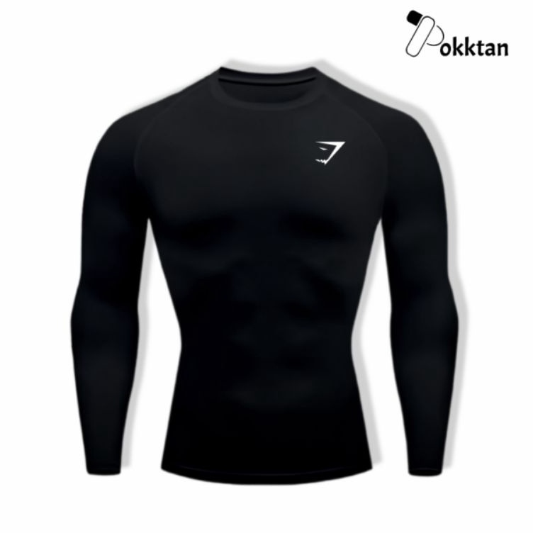 KODE Y53S Baju Olahraga Kompresi Lengan Panjang Gymshark Baju Gymshark Kaos Gymshark