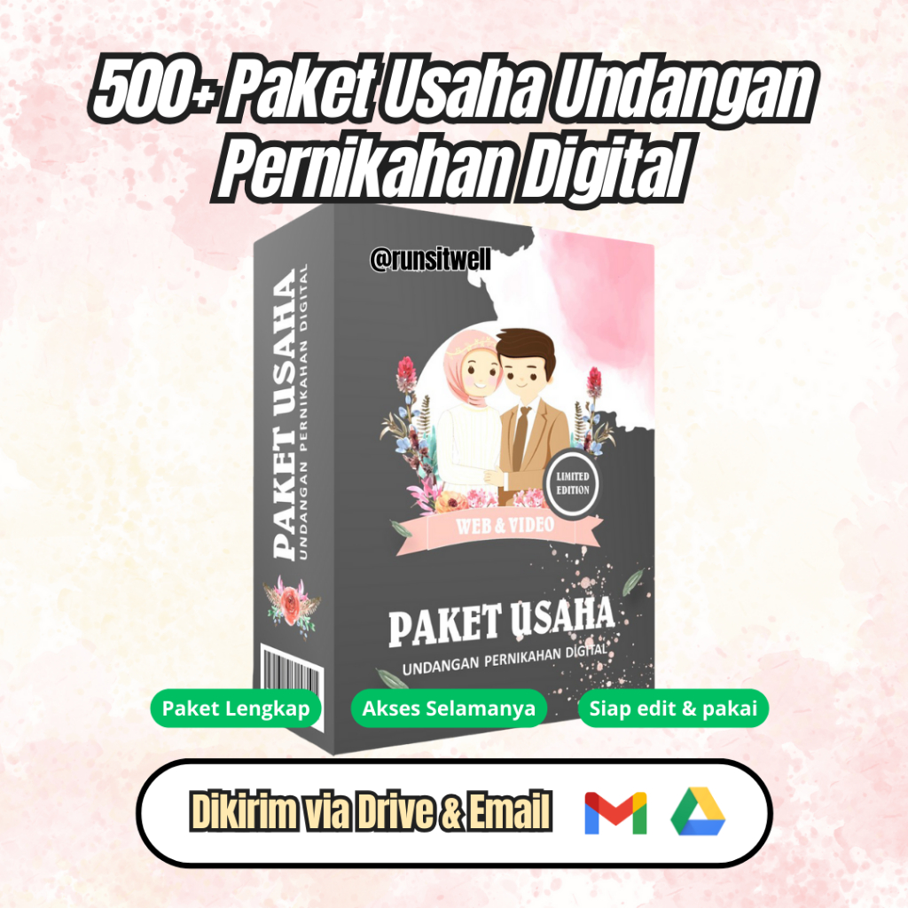 500+ Template Paket Usaha Undangan Pernikahan Digital | Website Undangan, Undangan Siap Cetak, & Vid