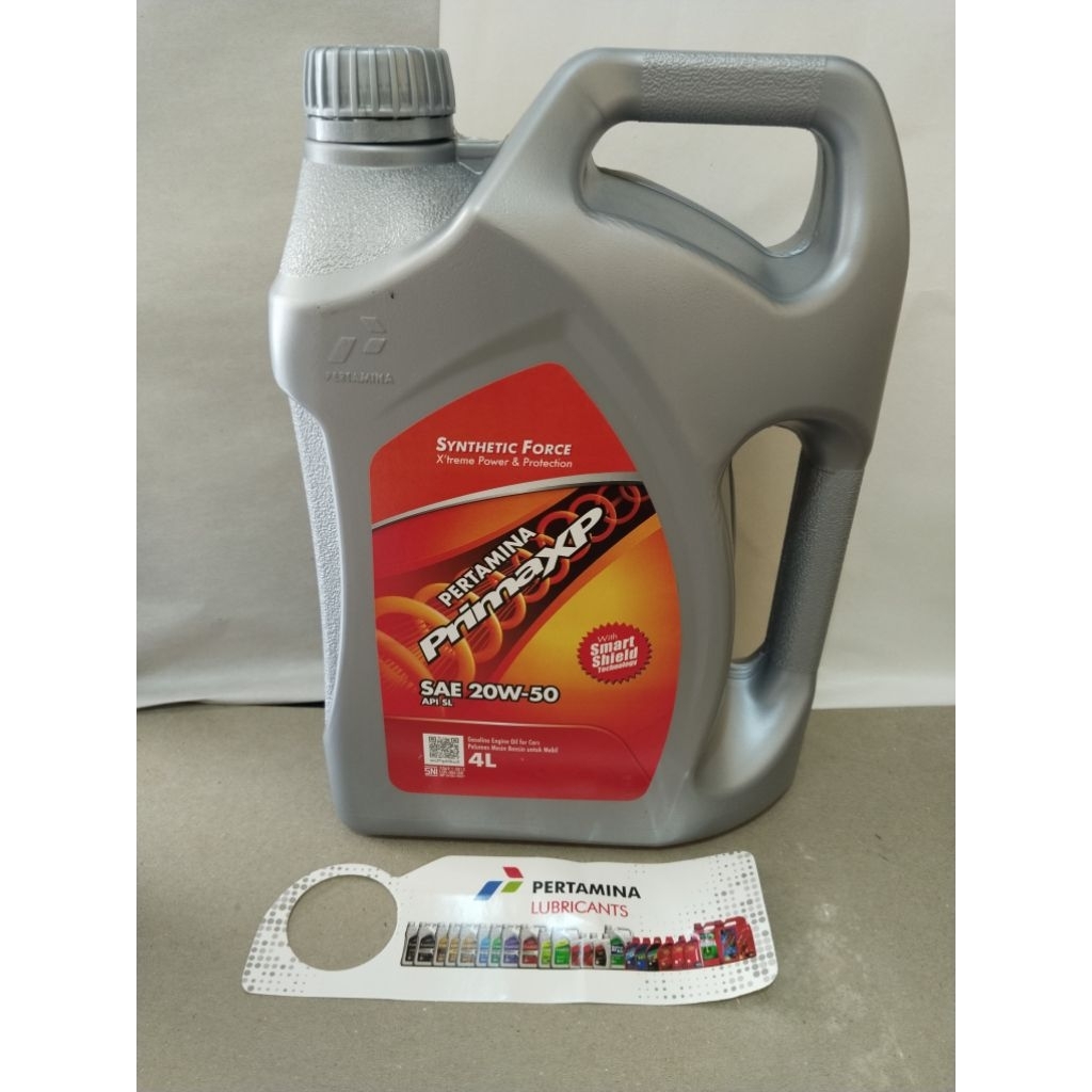 OLI OIL PRIMA XP (4LITER) SAE 20W-50 PELUMAS OLI MESIN MOBIL BENSIN AVANZA XENIA GRAND MAX CAYLA AGY