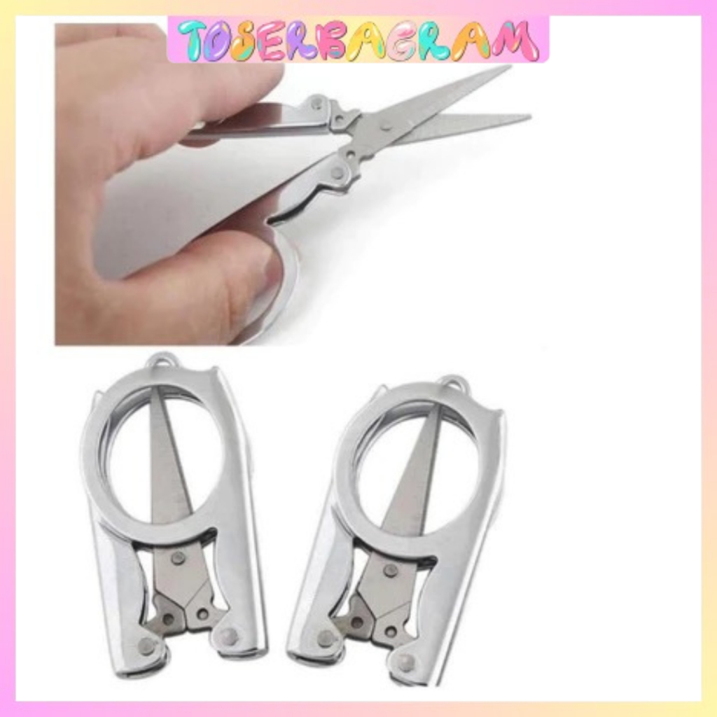 

Gunting Lipat Mini Stainless / Gunting Mini Silver Tajam Gunting Lipat