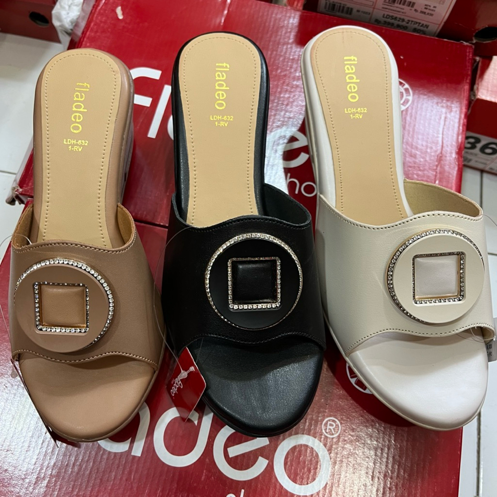 SANDAL WEDGES WANITA FLADEO ORI