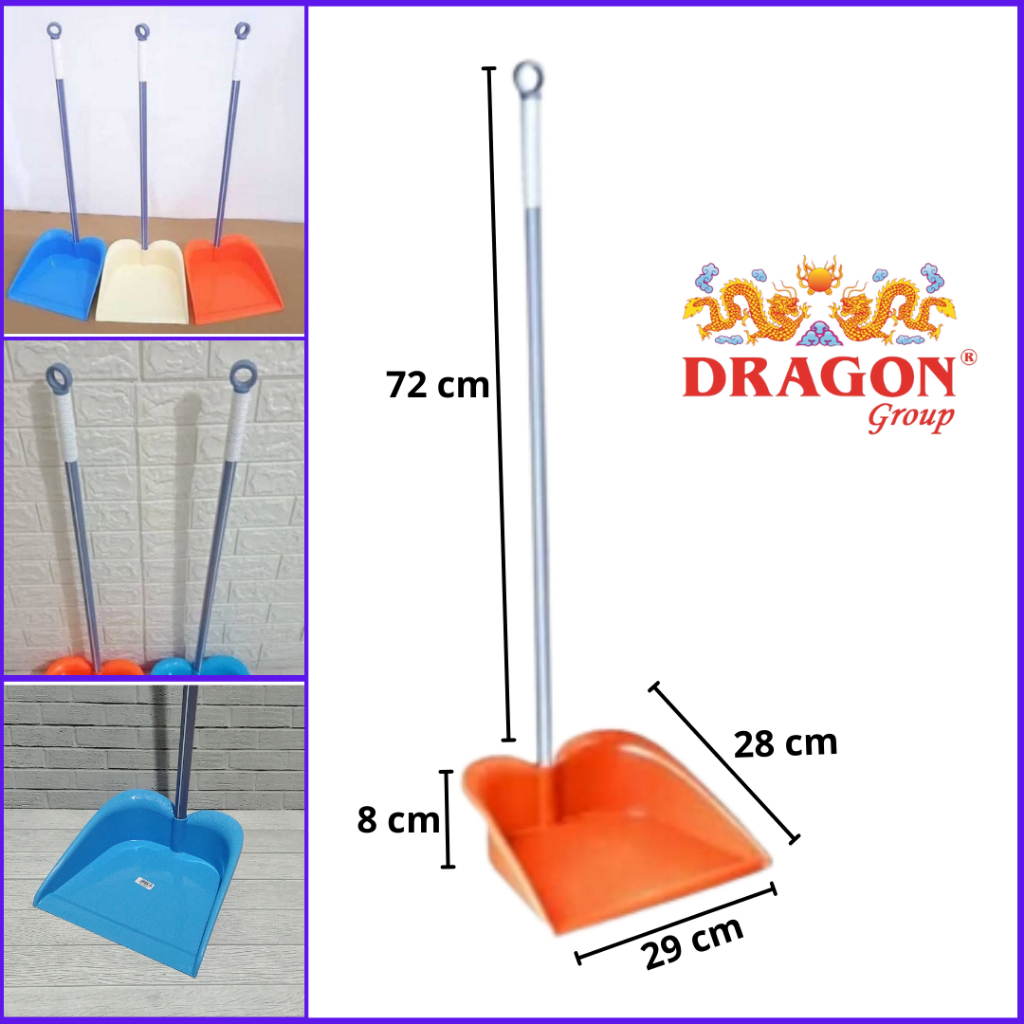 DRAGON Pengki Serokan Sampah Plastik Tebal dan kuat Gagang BESI serokan  sampah pengki  plastik Sapu
