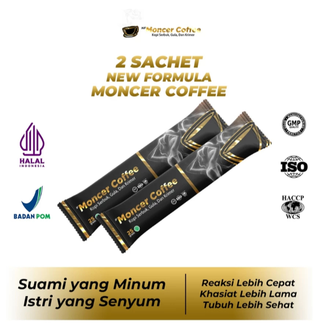 

2 Sachet Moncer Coffee Robusta Meningkatkan Stamina Pria Mengandung L-Arginine & L-Citruline Sudah BPOM & Halal MUI