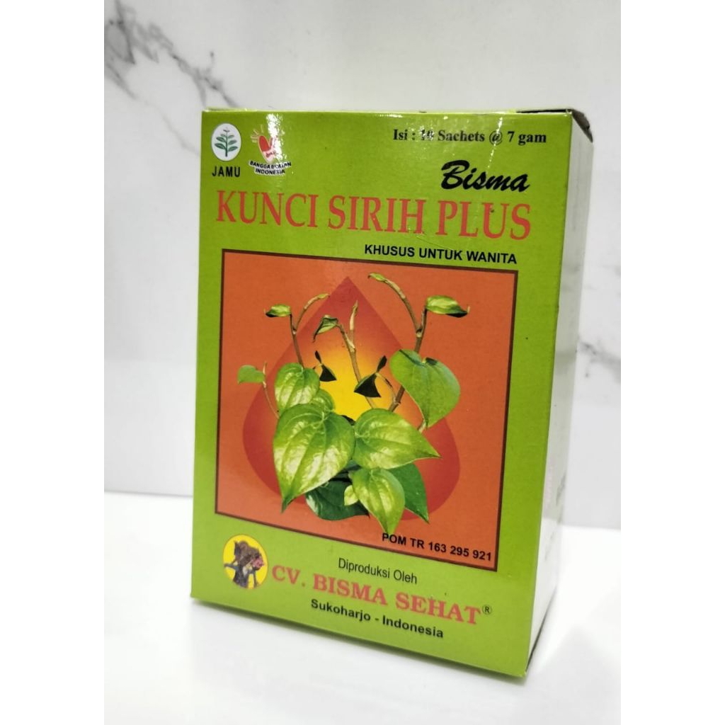 

Jamu Kunci Sirih Plus - Bisma Sehat kemasan pack isi 10 sachet
