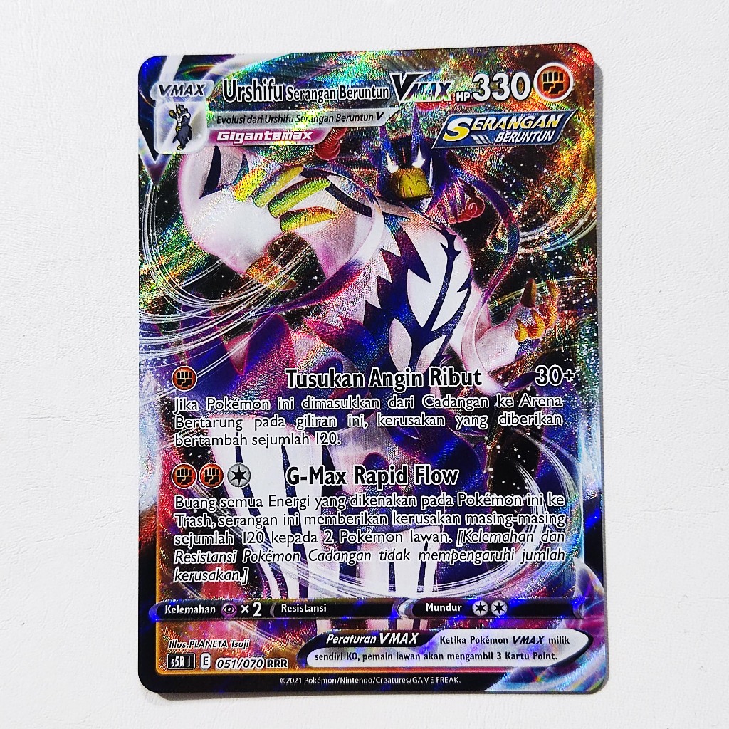 Urshifu Serangan Beruntun VMAX RRR 051/070 S5R Kartu Pokemon Indonesia