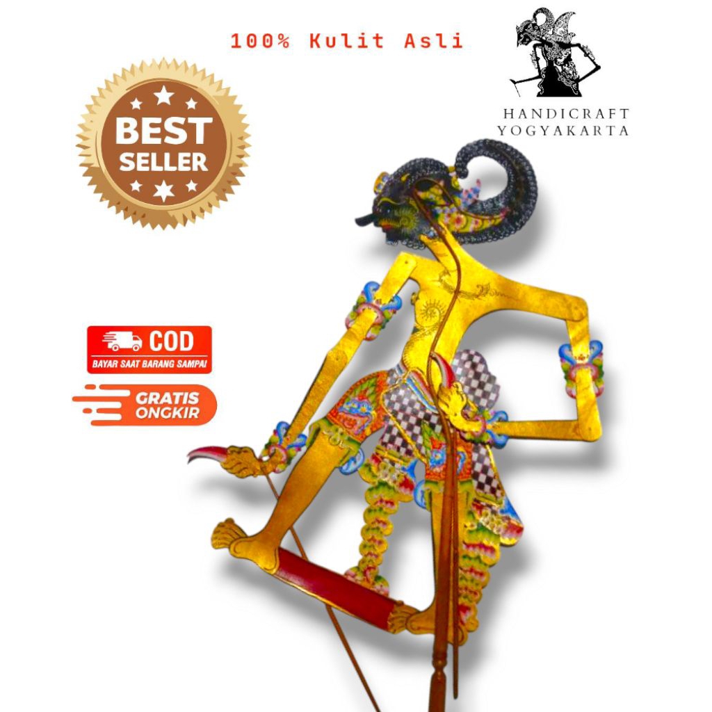 WAYANG KULIT ASLI WERKUDARA/WERKUDORO KUALITAS ALUSAN UKURAN STANDAR DALANG