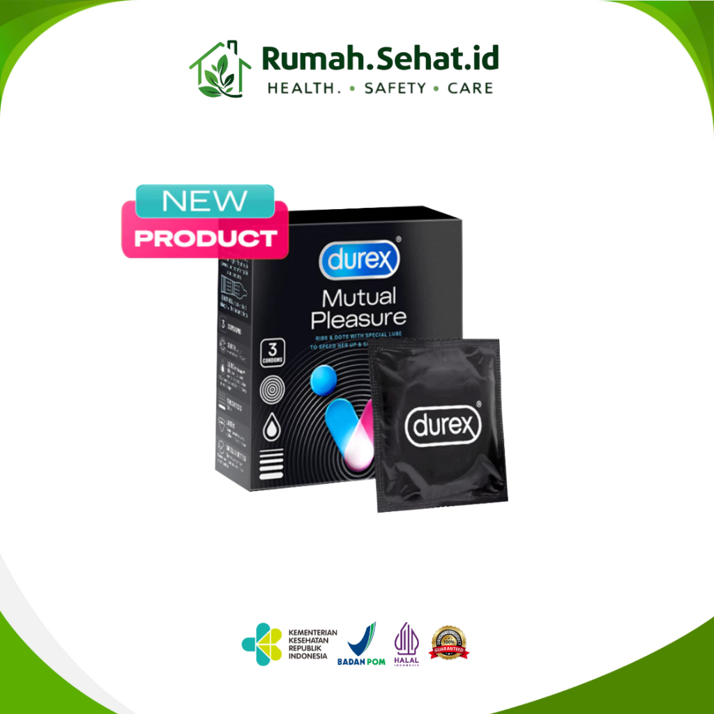 Durex Mutual Pleasure - Isi 3 Pcs Tekstur Gerigi (PRIVASI KEMASAN TERJAMIN)