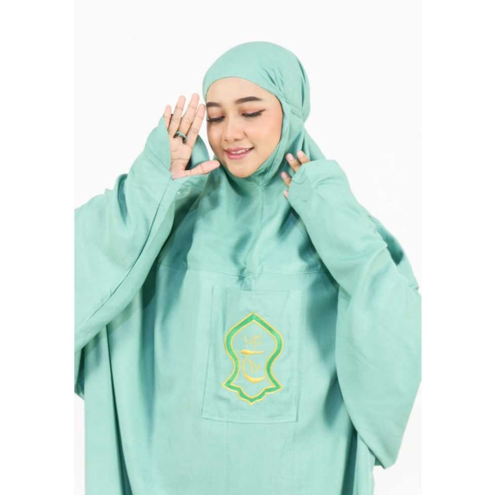 KODE W35V Mukena Terusan Hadramaut Terompah Bordir Polosan Warna Mukenah Bali Dewasa Jumbo Rayon Pol