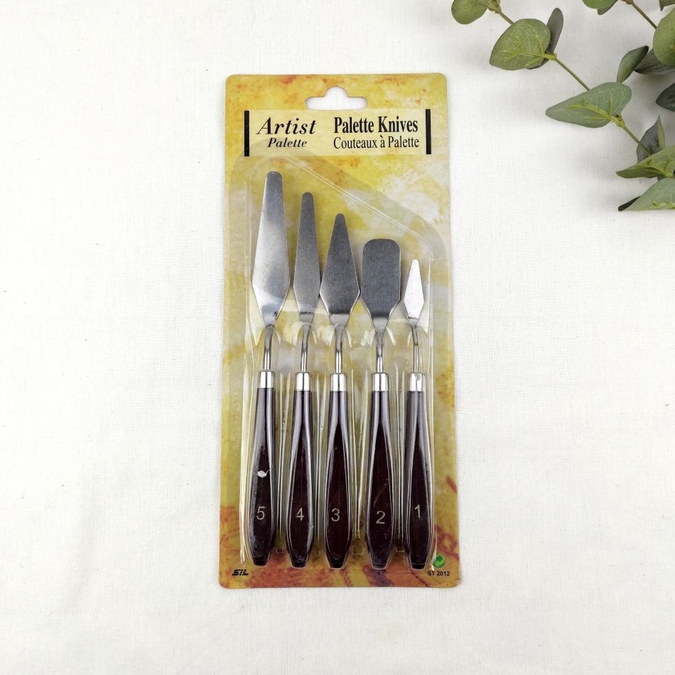 

KODE N62I BOMEIJIA Wooden Palette Knife Set 5 pcs Alat Ukir Clay Tanah Liat Pisau Palet Cat Akrilik TSD5HFT4