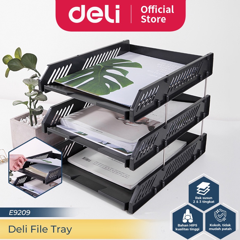 

KODE W44Q Deli File Tray Rak File Susun Bahan Plastik 23 Tingkat E92X