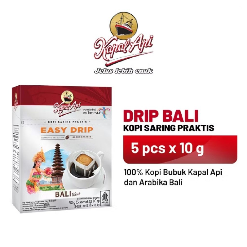 

Kopi Kapal Api Drip Bali Blend 1 Folding Box (5X10gr)