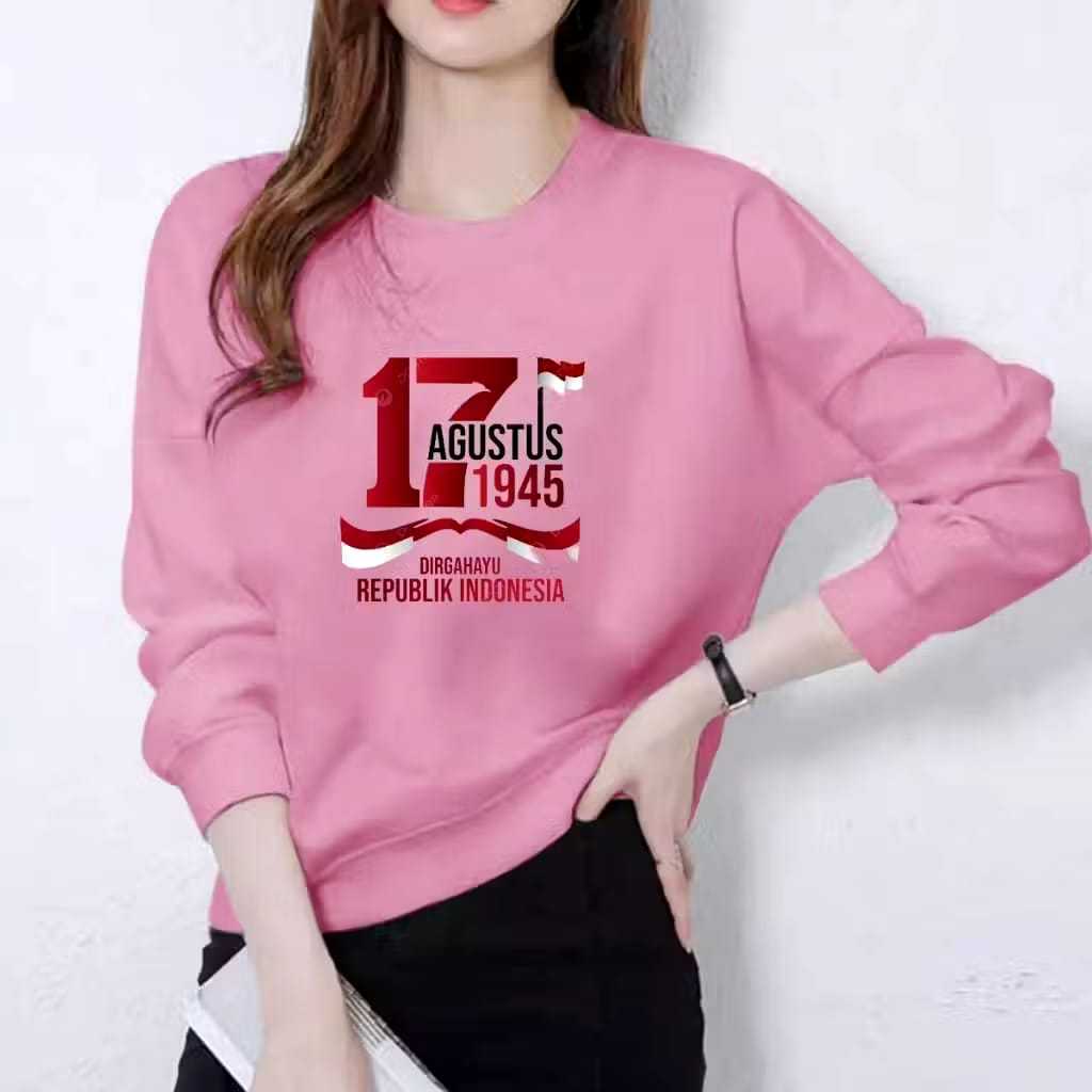 QH BAJU LENGAN PANJANG 17 AGUSTUS/ BAJU SWETER AGUSTUSAN/ KAOS LENGAN PANJANG KEMERDEKAAN