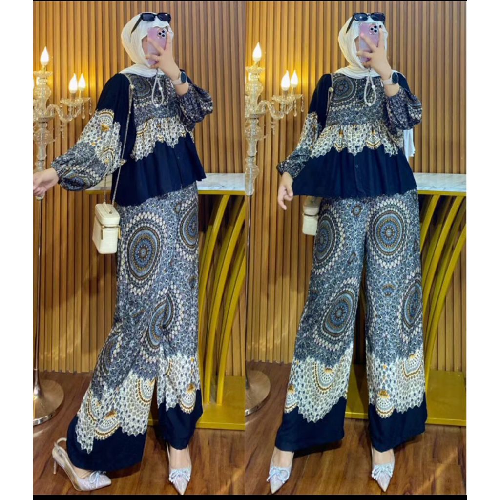 setelan catton baju tidur piama setelan viral humaira set inji,LESTY DRESS by inji original,freya da