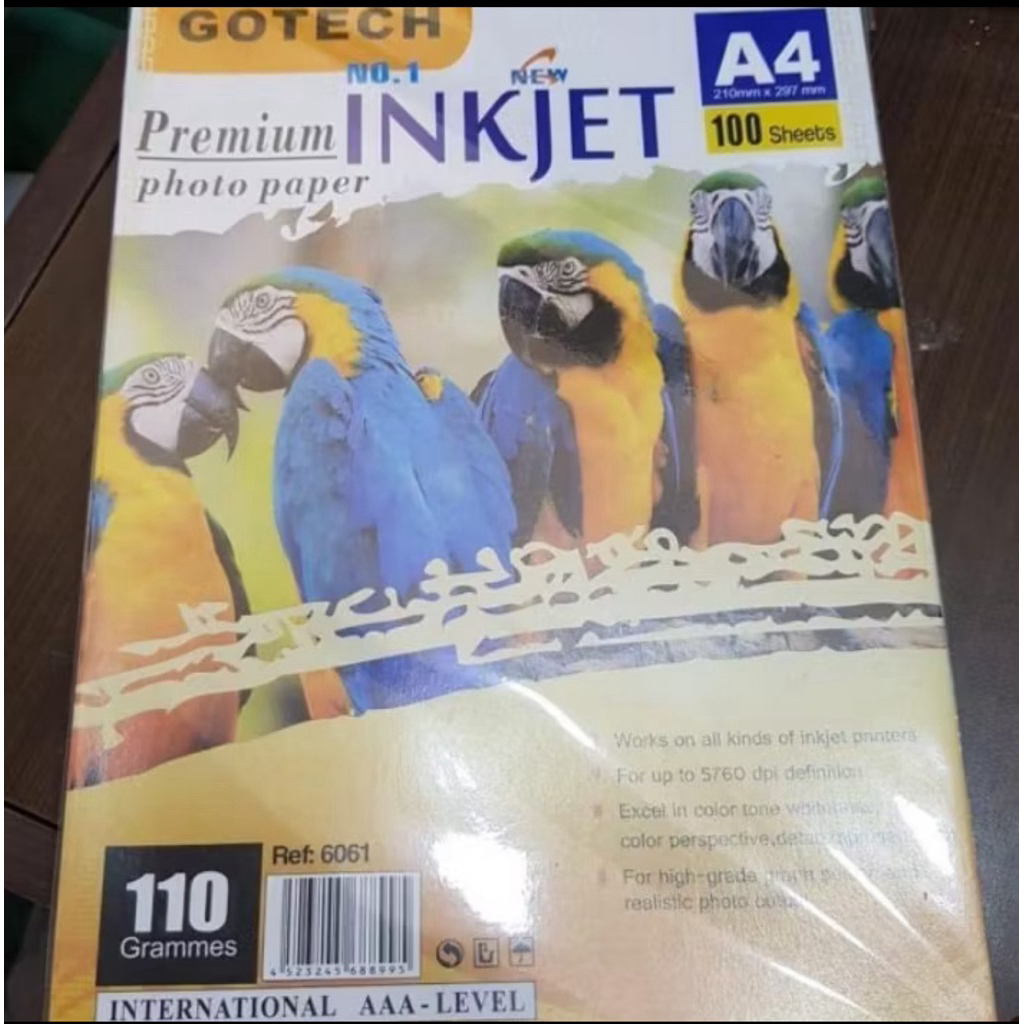 

KERTAS INKJET GOTECH INKJET PAPER A4 110 GSM