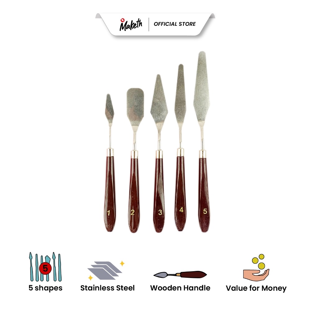 

KODE R26Q Painting Knife Pisau Palet Paint Lukis Set 5 CtPkwc MAKETH