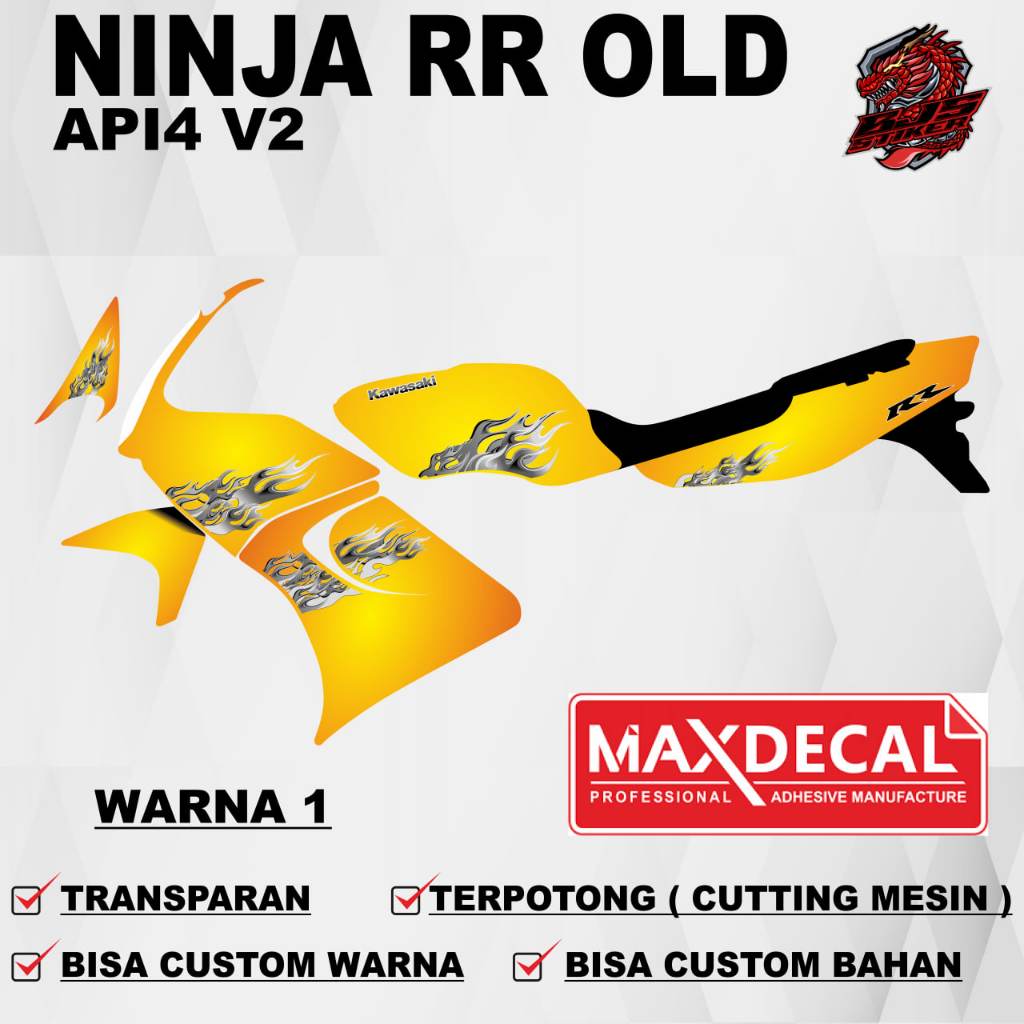 Stiker Ninja RR Old / Striping Ninja RR Old / Sticker Striping Decal Ninja RR Old Transparan api 4 v