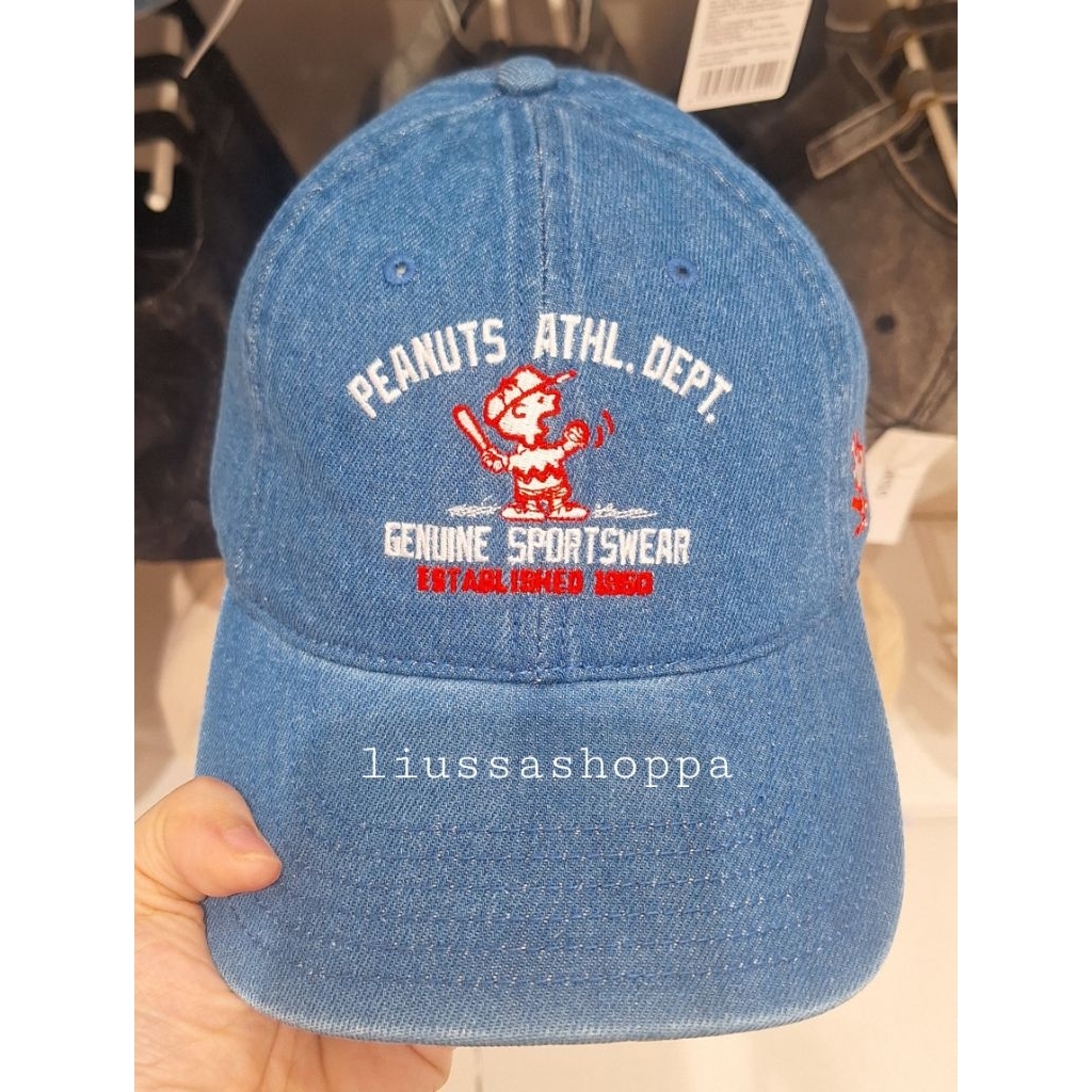 Topi Miniso - Snoopy Collection Sports Denim Baseball Cap