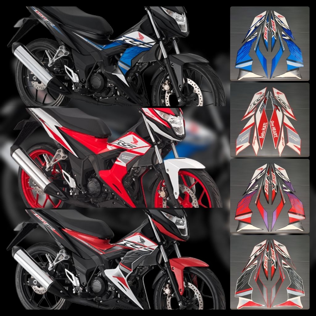 STRIPING LIST STANDART MOTOR HONDA SONIC RS 150 2019 MERAH HITAM BIRU PUTIH