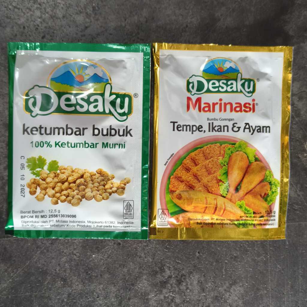 

Desaku Ketumbar Bubuk 12.5gr / Marinasi Bumbu Tempe, ikan, Ayam 15gr sachet / Bumbu Desaku
