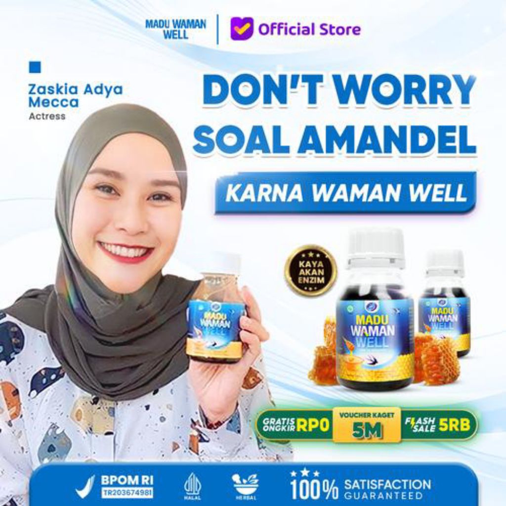 

WAMANWELL MADU AMANDEL/MADU HERBAL ALAMI BPOM/SEMBUH AMANDEL TANPA OPE - 1 pcs