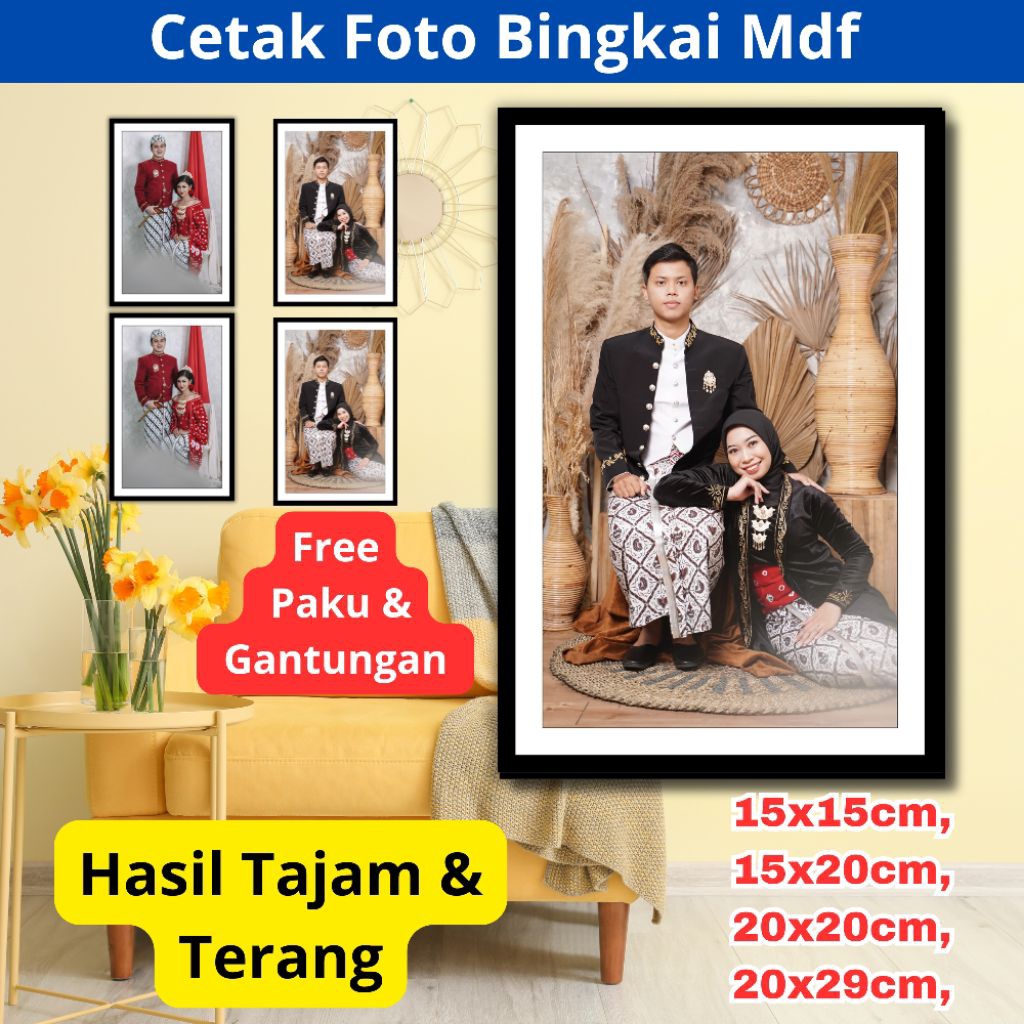Cetak Foto + Bingkai Foto Mdf Termurah, cetak foto bingkai